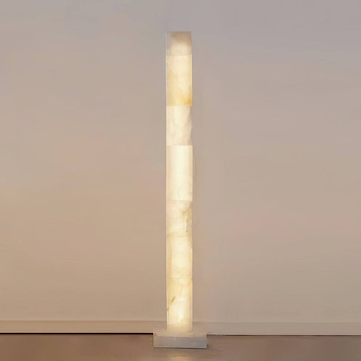 Square Alabaster Pillar Floor Lamp