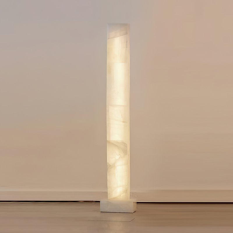 Square Alabaster Pillar Floor Lamp