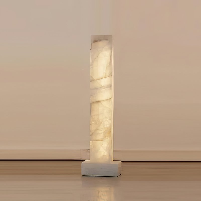 Square Alabaster Pillar Floor Lamp