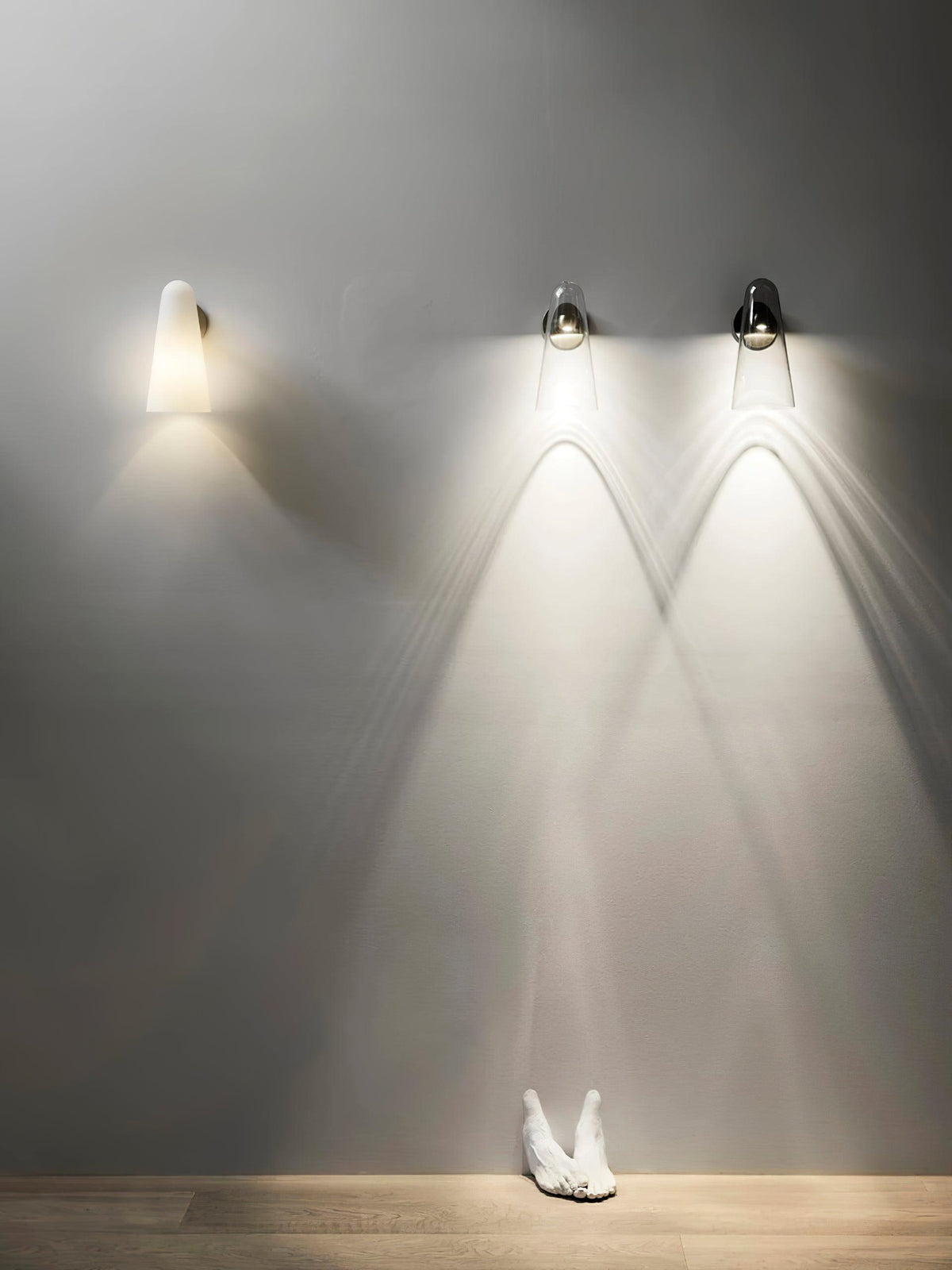 Conical Glass Plug In Wall Lamp