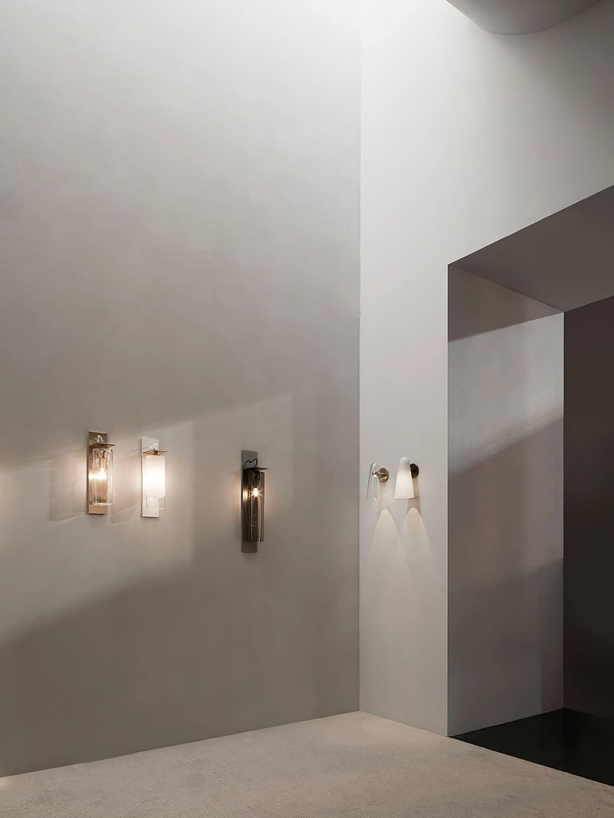 Conical Glass Plug In Wall Lamp