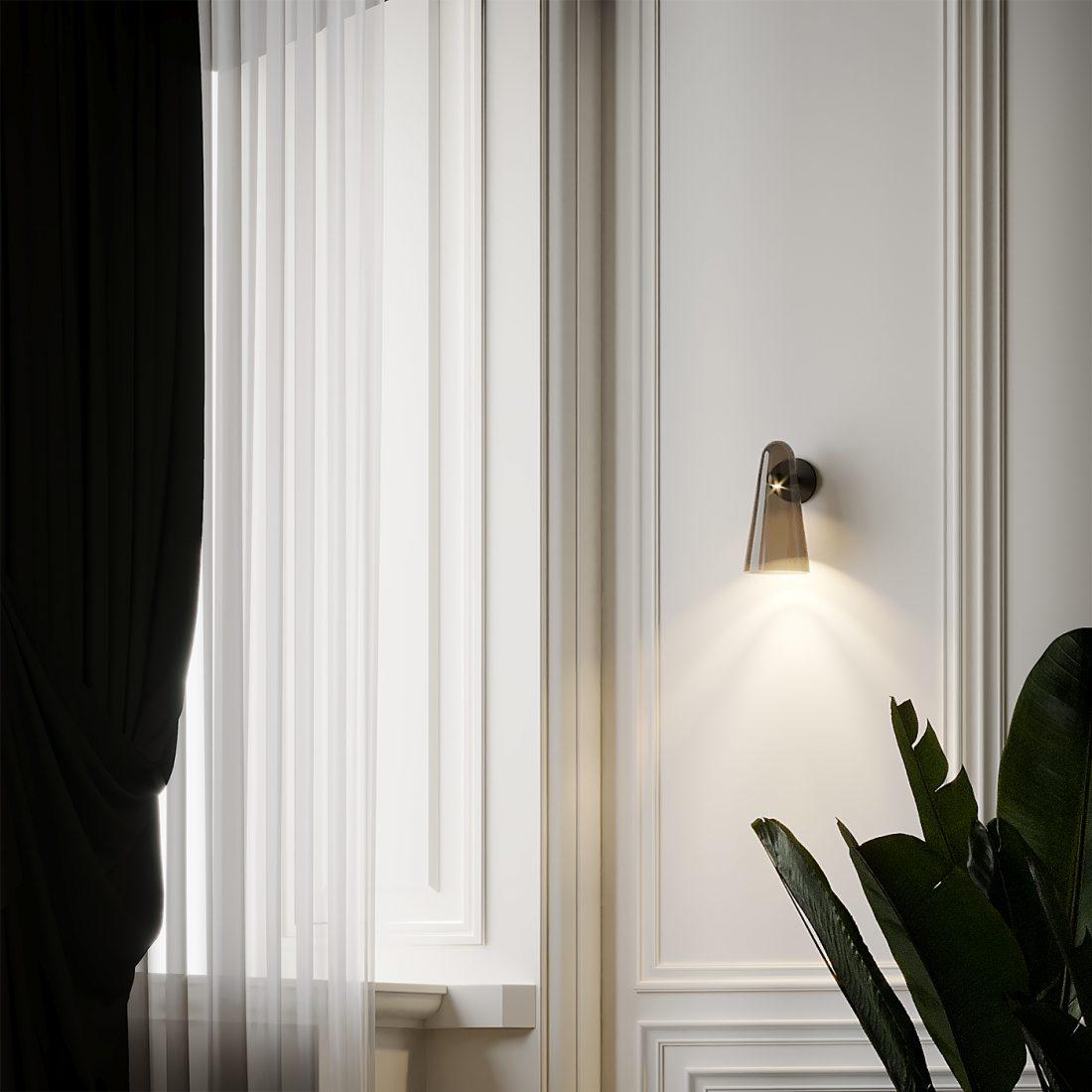 Conical Glass Plug In Wall Lamp