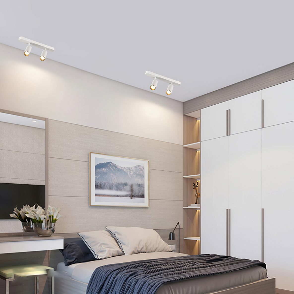 Dual-Head Track Downlight Fixture