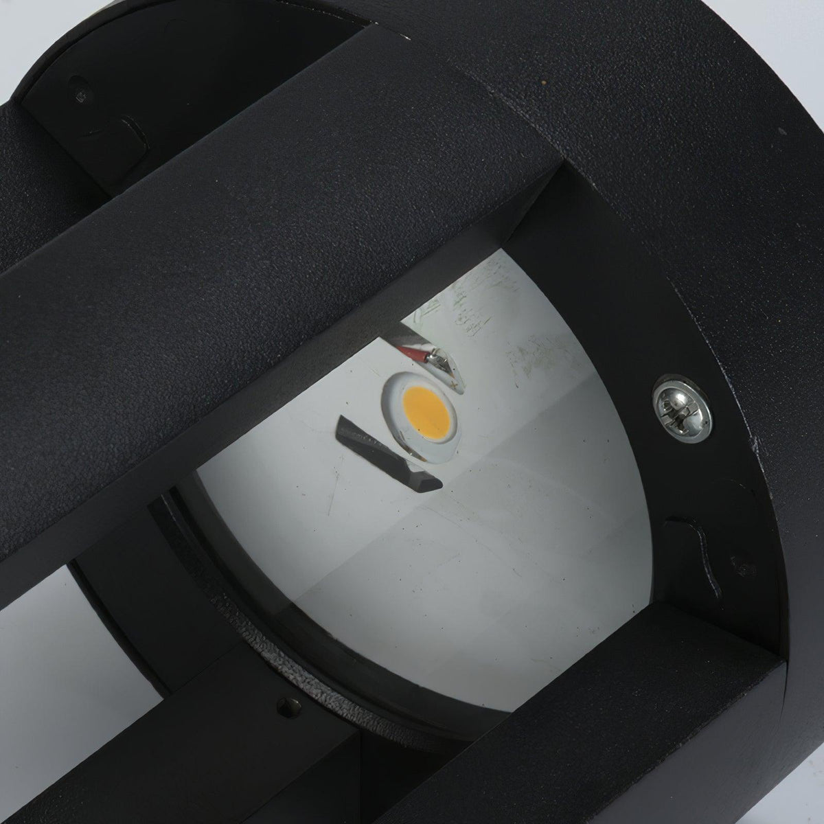 Black Cylindrical Garden Outdoor Light With Solar Panel