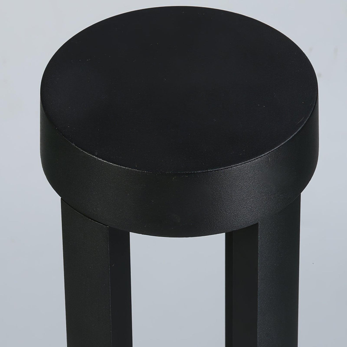 Black Cylindrical Garden Outdoor Light With Solar Panel
