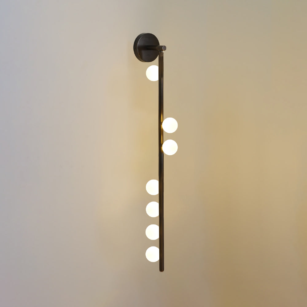 Brass Glass Tube Plug In Wall Lamp