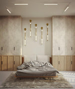 Brass Glass Tube Plug In Wall Lamp