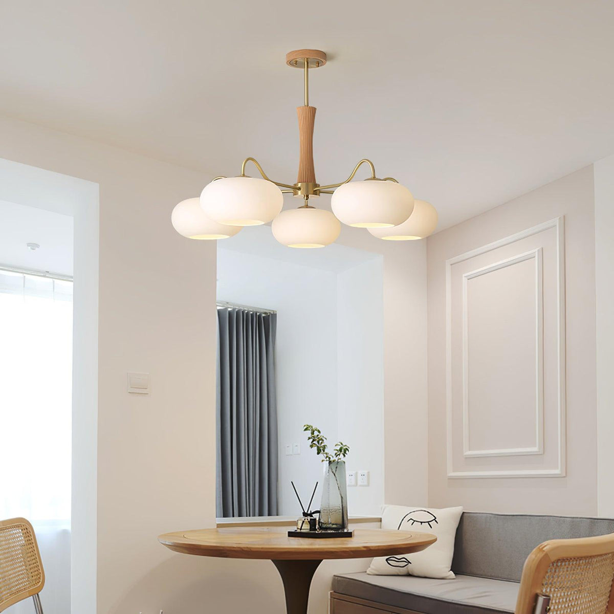 Brass Wooden Persimmon Ceiling Lamp