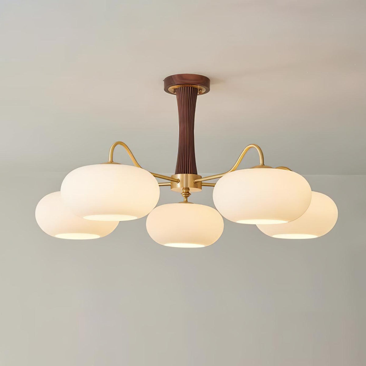 Brass Wooden Persimmon Ceiling Lamp