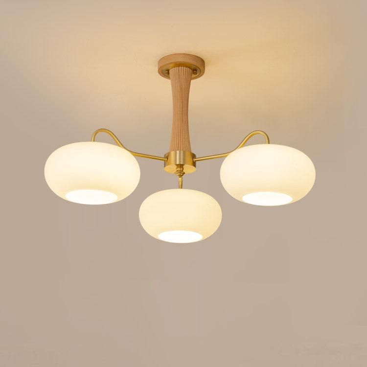 Brass Wooden Persimmon Ceiling Lamp