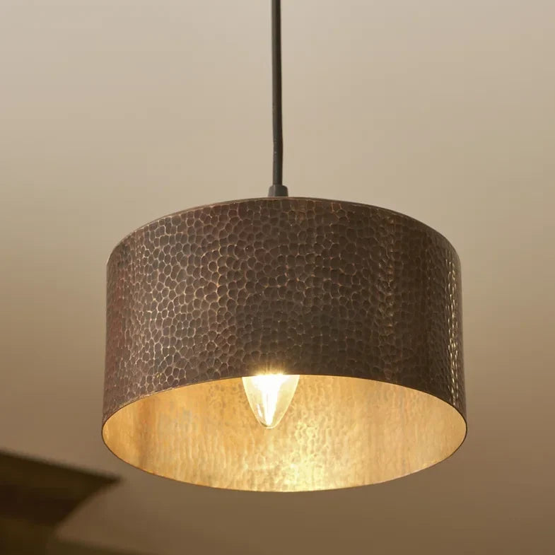 cedric-vintage-hammered-copper-drum-pendant-light