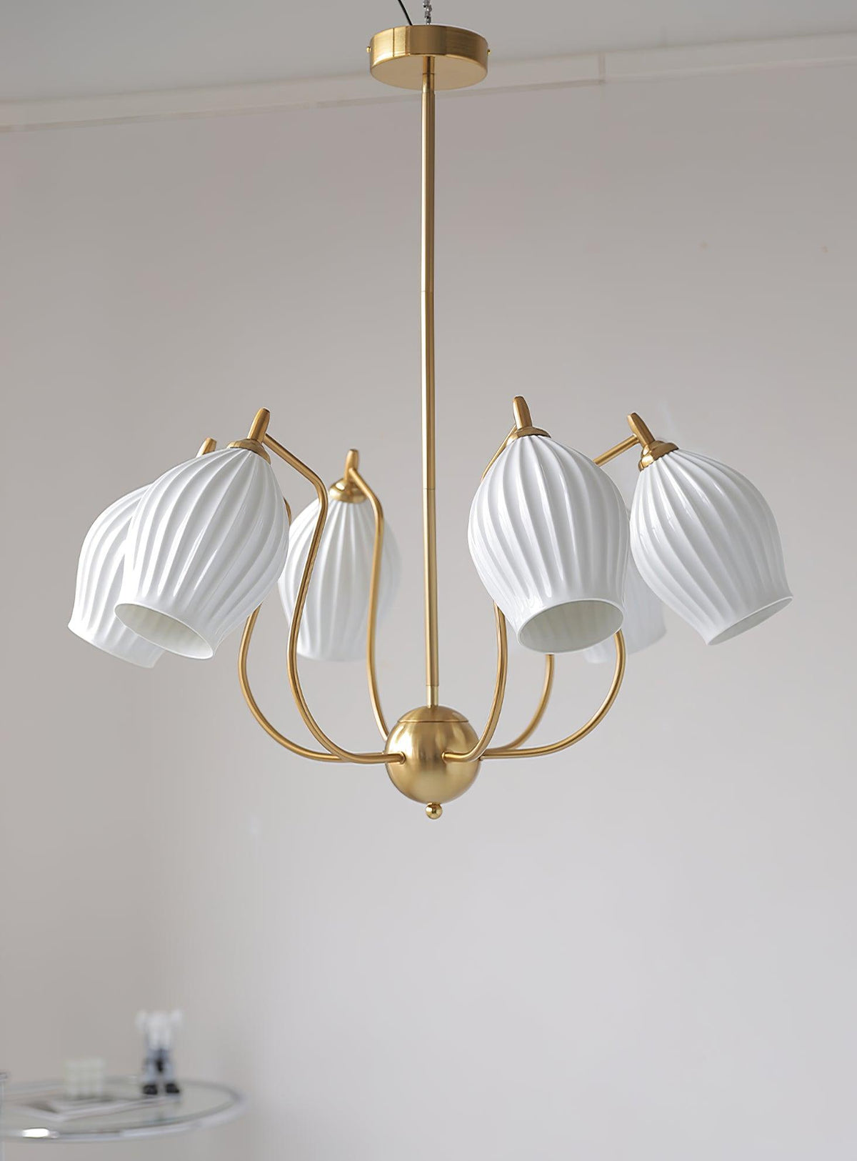 ceramic-ribbed-chandelier