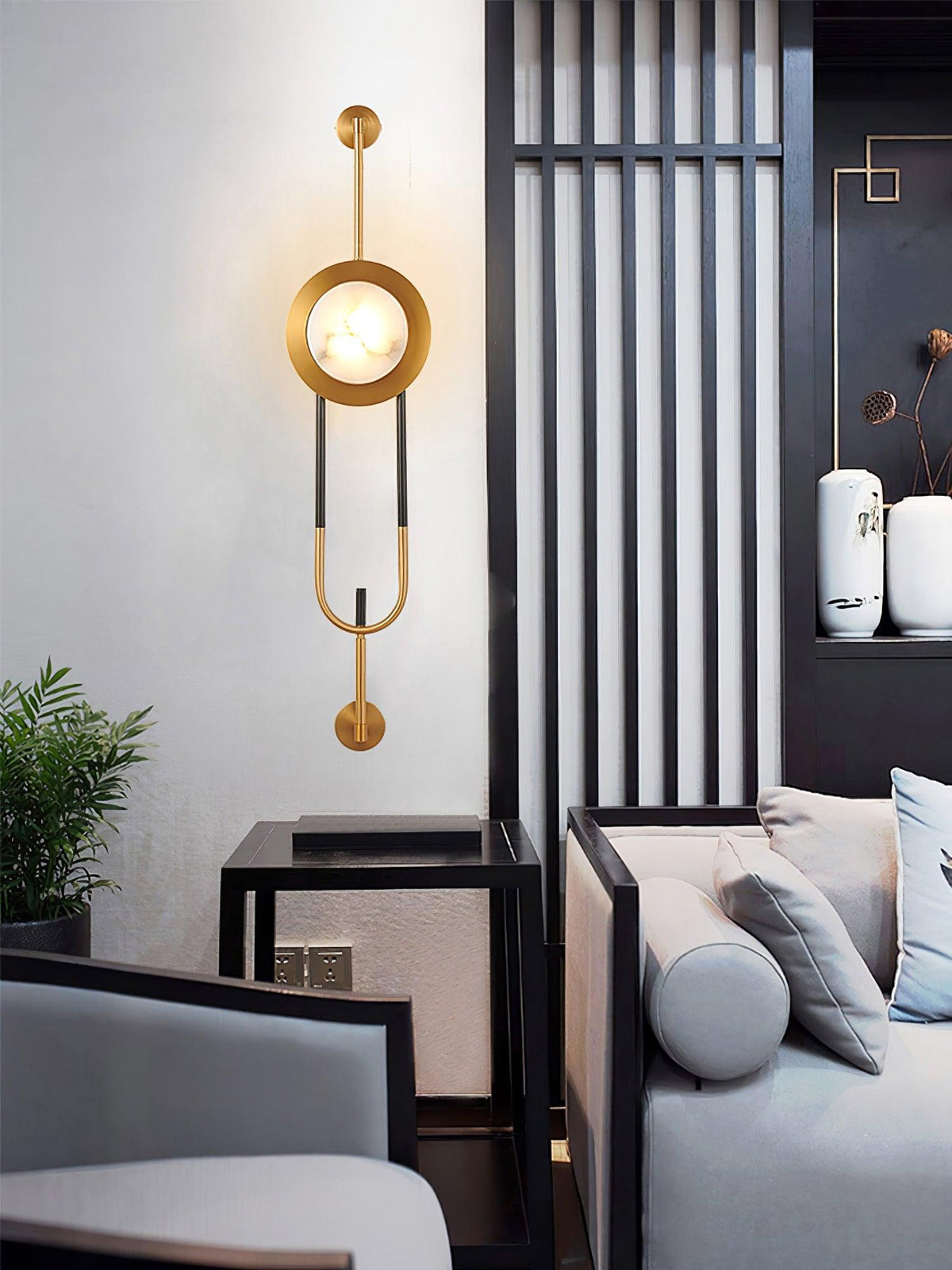 Circular Marble Wall Light