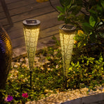 2 Pack Hollow Conical Solar Lights Garden Stake