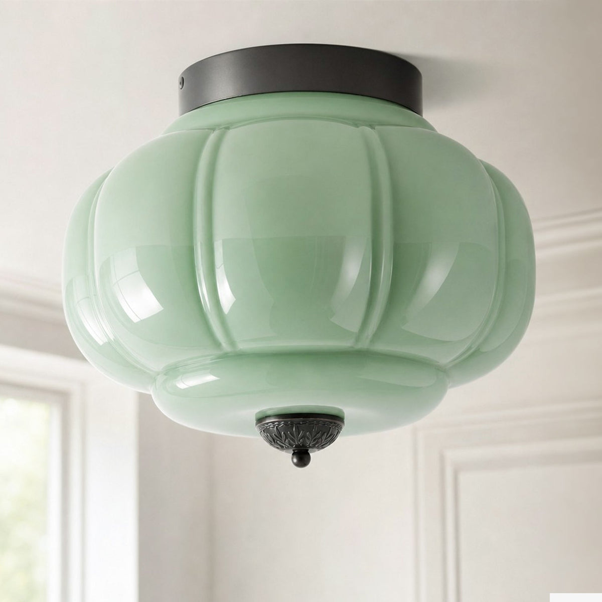 vintage-milk-glass-semi-flush-mount-ceiling-light-fixture-for-bedroom-hallway