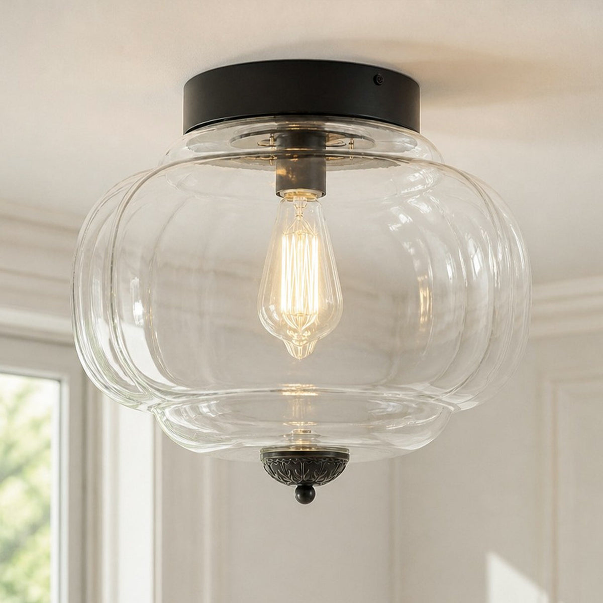 vintage-milk-glass-semi-flush-mount-ceiling-light-fixture-for-bedroom-hallway