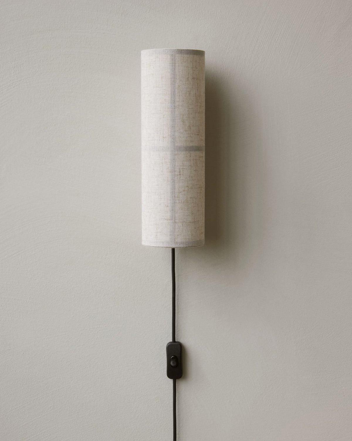 Cylinder Fabric Plug In Wall Lamp