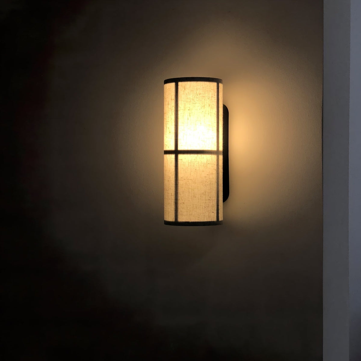Cylinder Fabric Plug In Wall Lamp