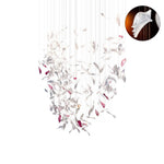 Crystal Glass Feather Crown Hanging Chandelier