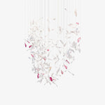 Crystal Glass Feather Crown Hanging Chandelier