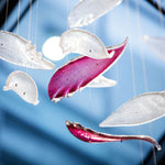 Crystal Glass Feather Crown Hanging Chandelier