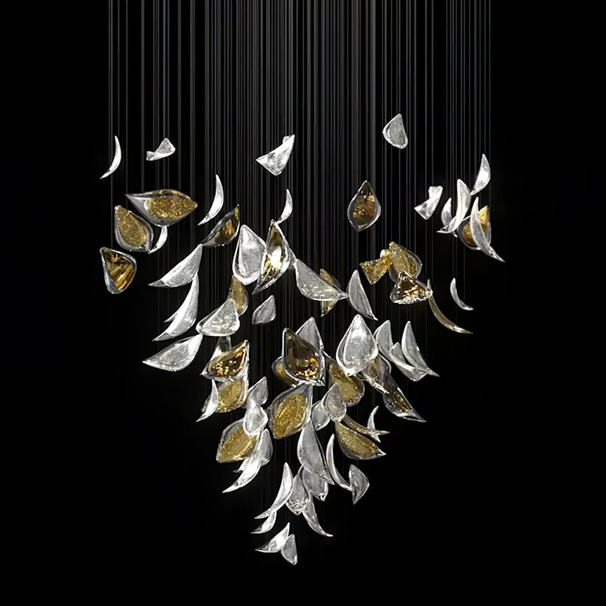 Floating Leaves Chandelier Ceiling Light Fixture
