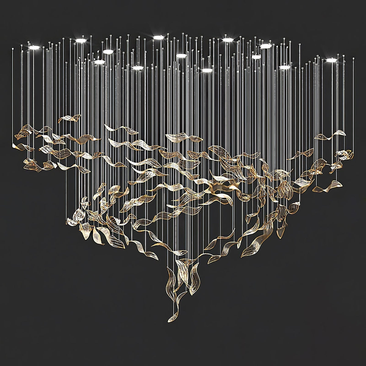 Fluttering Leaf Ceiling Chandelier Light Fixture