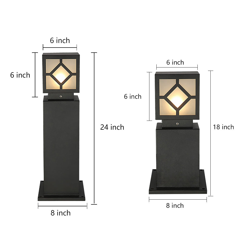 Retro European Square Outdoor Waterproof Led Garden Light Solar Landscape Decorative Lamp