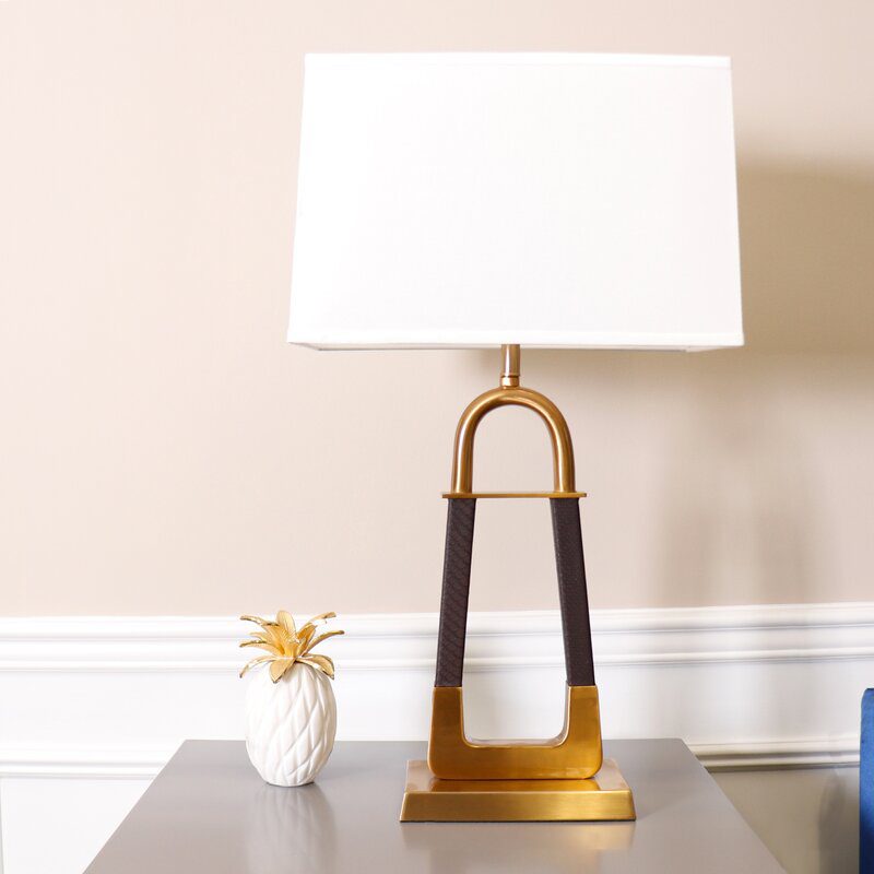 Artisan Leather-Textured Desk Lamp