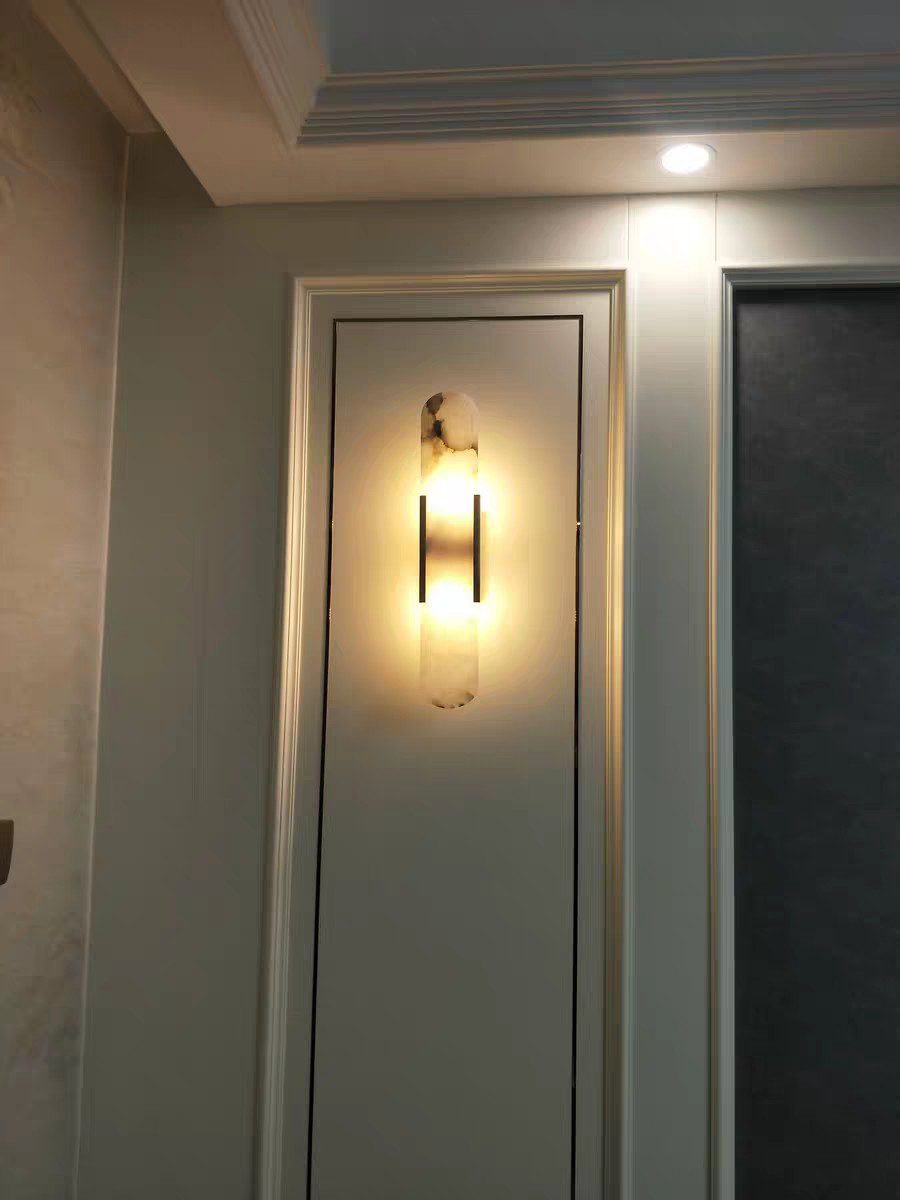 Melange Elongated Alabaster Sconce