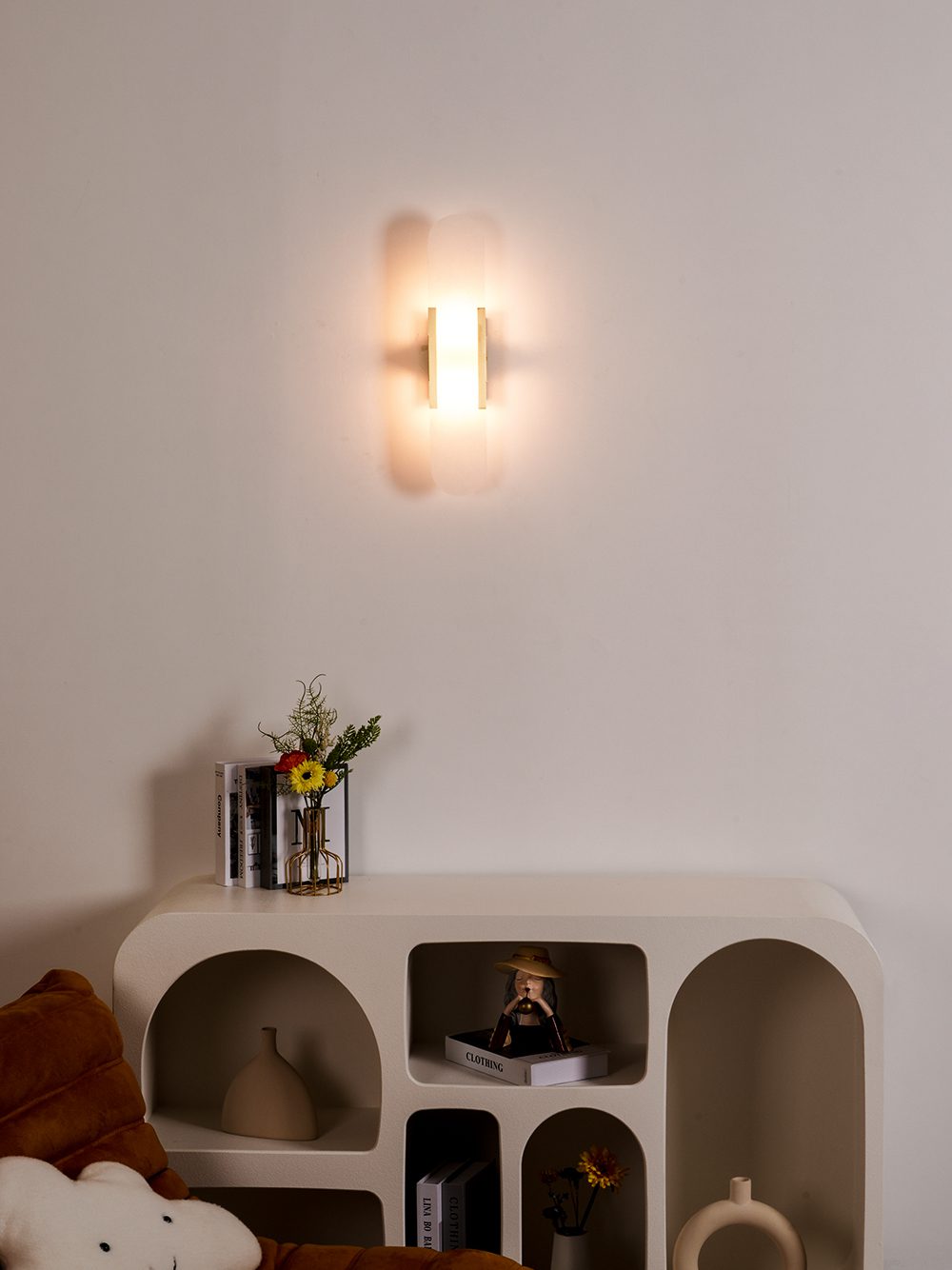 Melange Elongated Alabaster Sconce