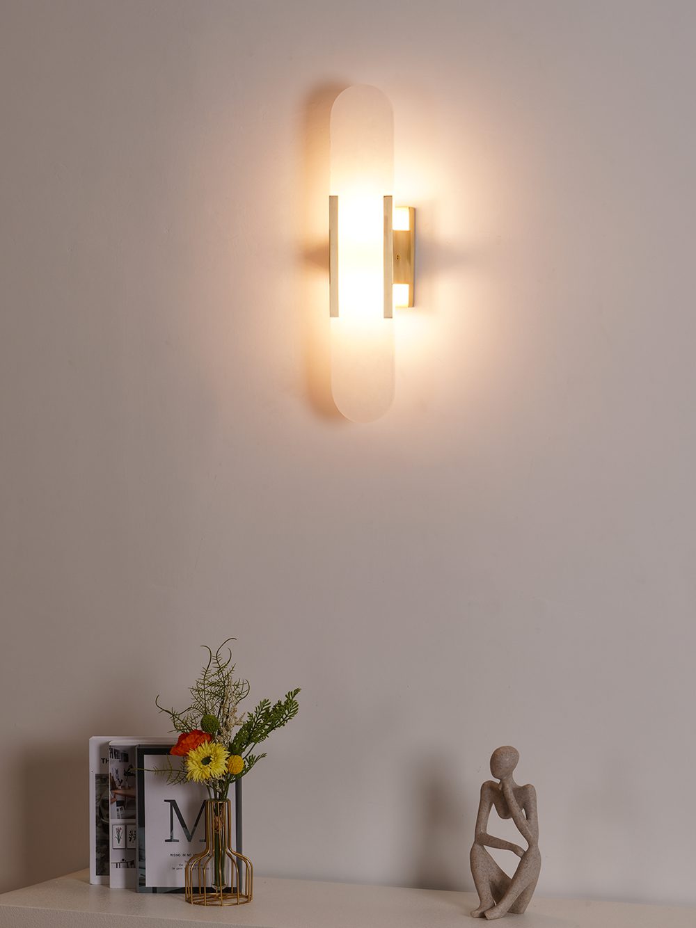 Melange Elongated Alabaster Sconce