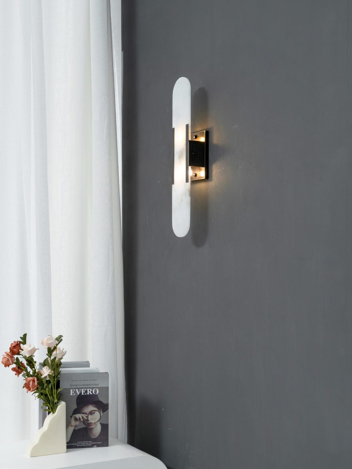 Melange Elongated Alabaster Sconce