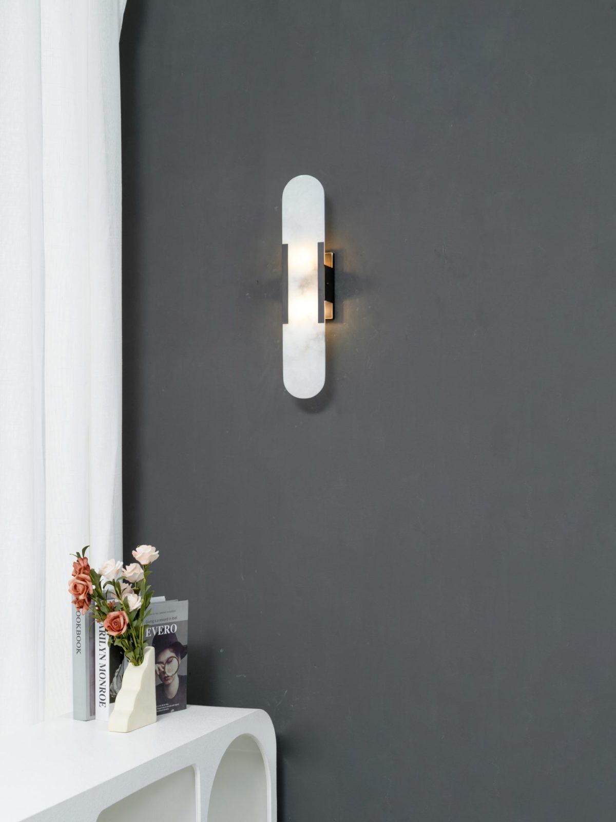 Melange Elongated Alabaster Sconce