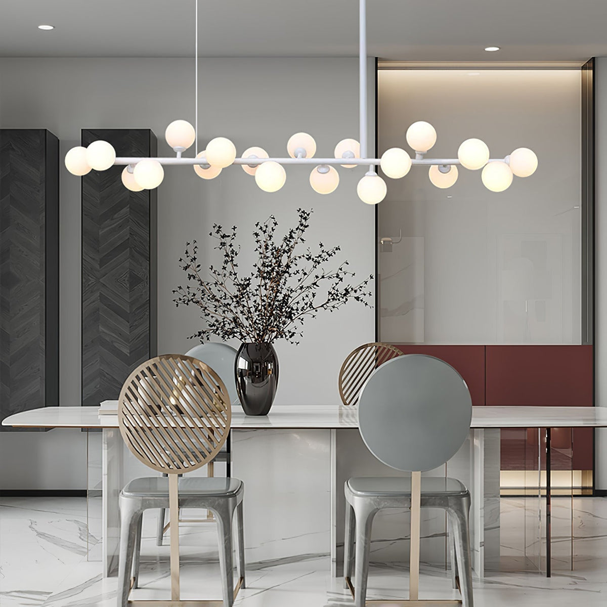 Geometric Linear Ball Pendant Chandelier Ceiling