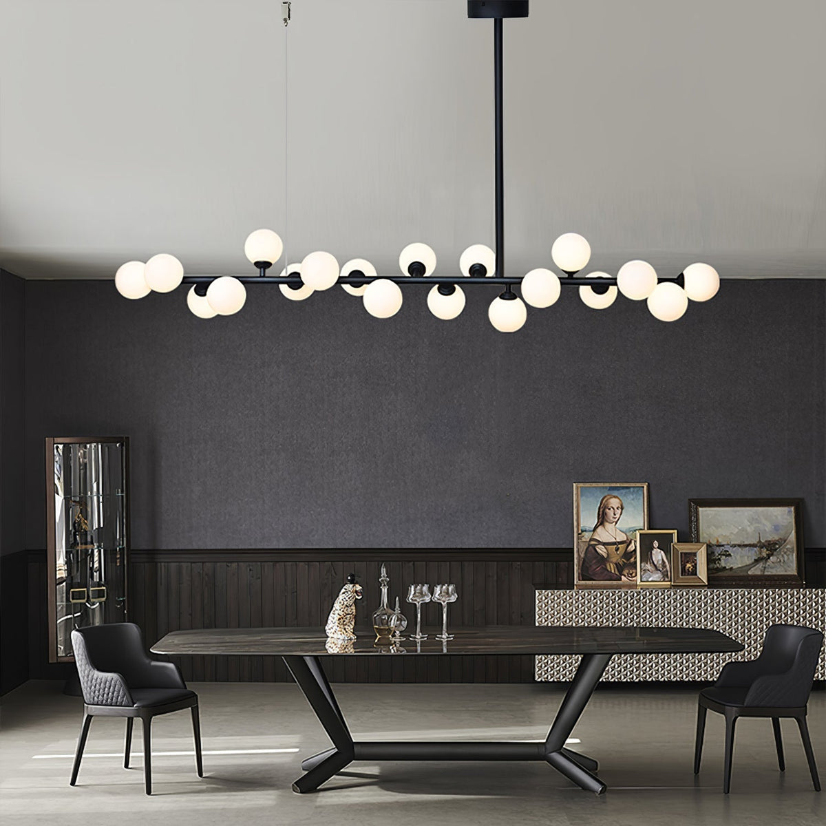 Geometric Linear Ball Pendant Chandelier Ceiling