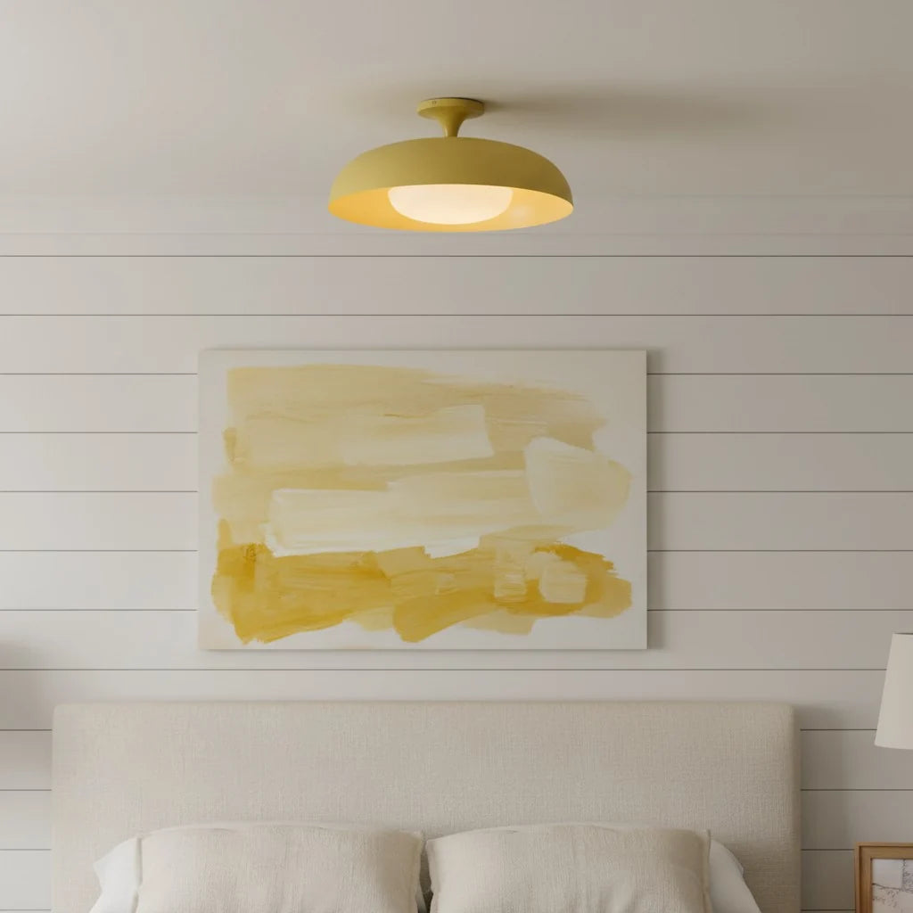 modern-yellow-metal-round-ceiling-light