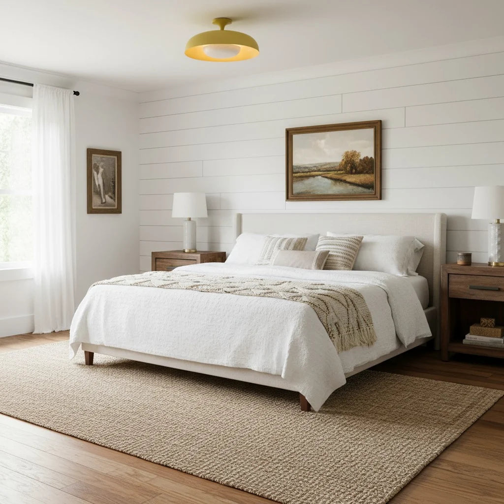 modern-yellow-metal-round-ceiling-light