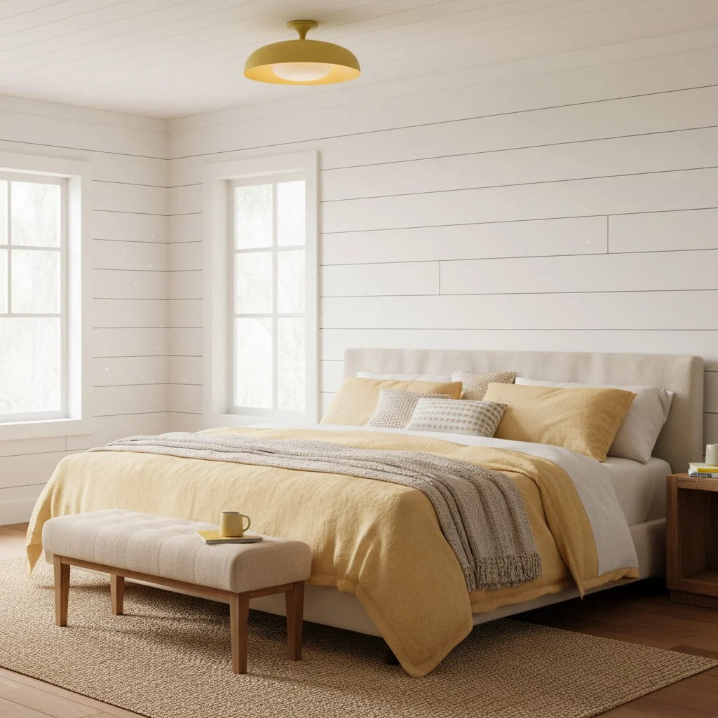 modern-yellow-metal-round-ceiling-light