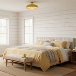 modern-yellow-metal-round-ceiling-light