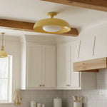 modern-yellow-metal-round-ceiling-light