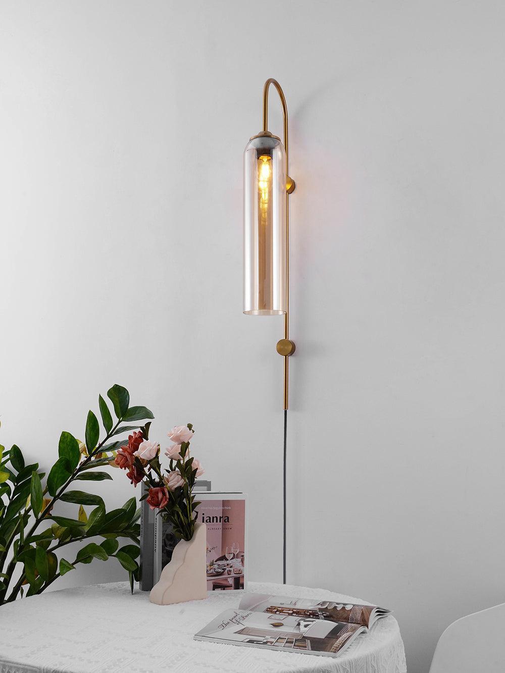Modern Glass Plug In Wall Lamp
