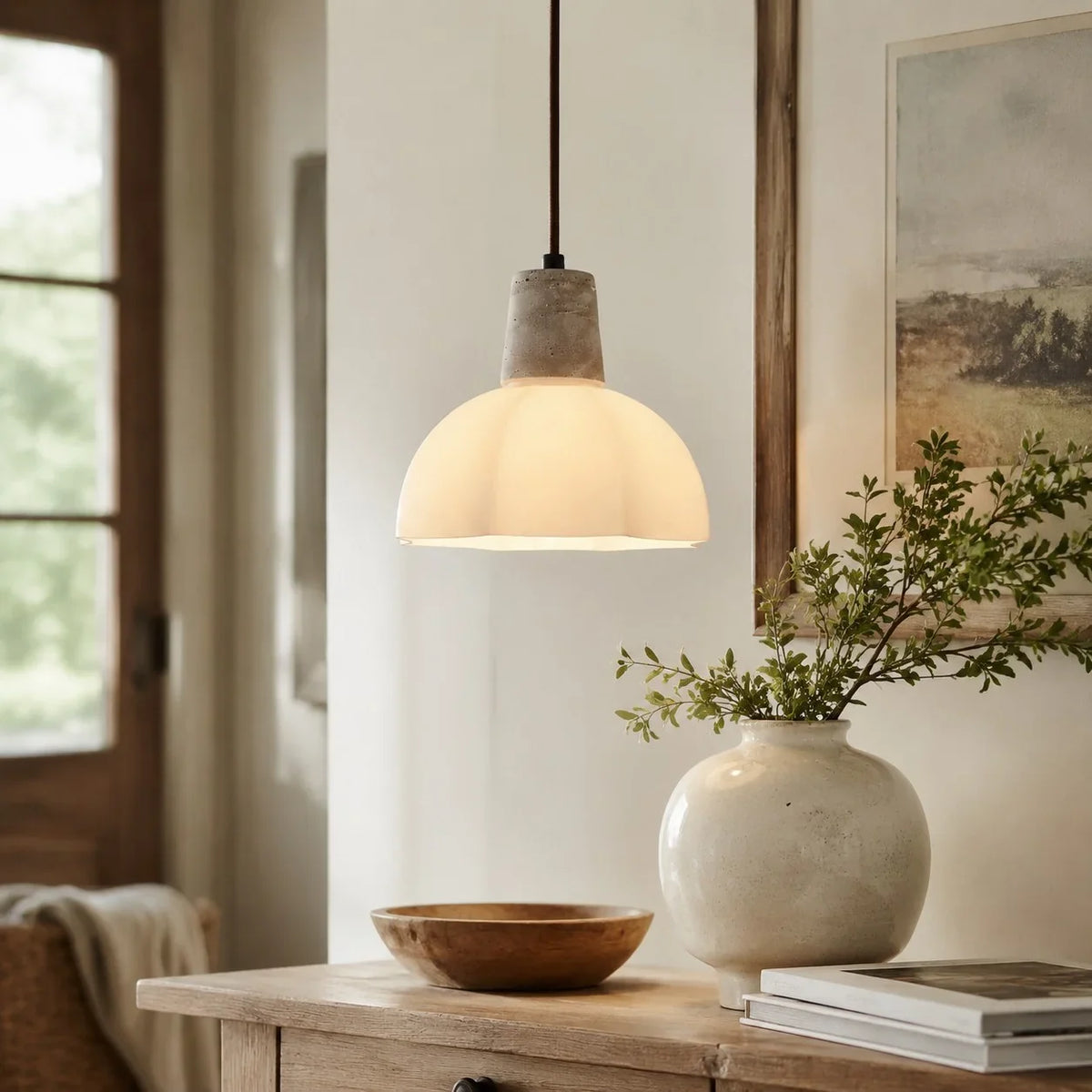 nova-earthy-petal-dome-glass-pendant-light