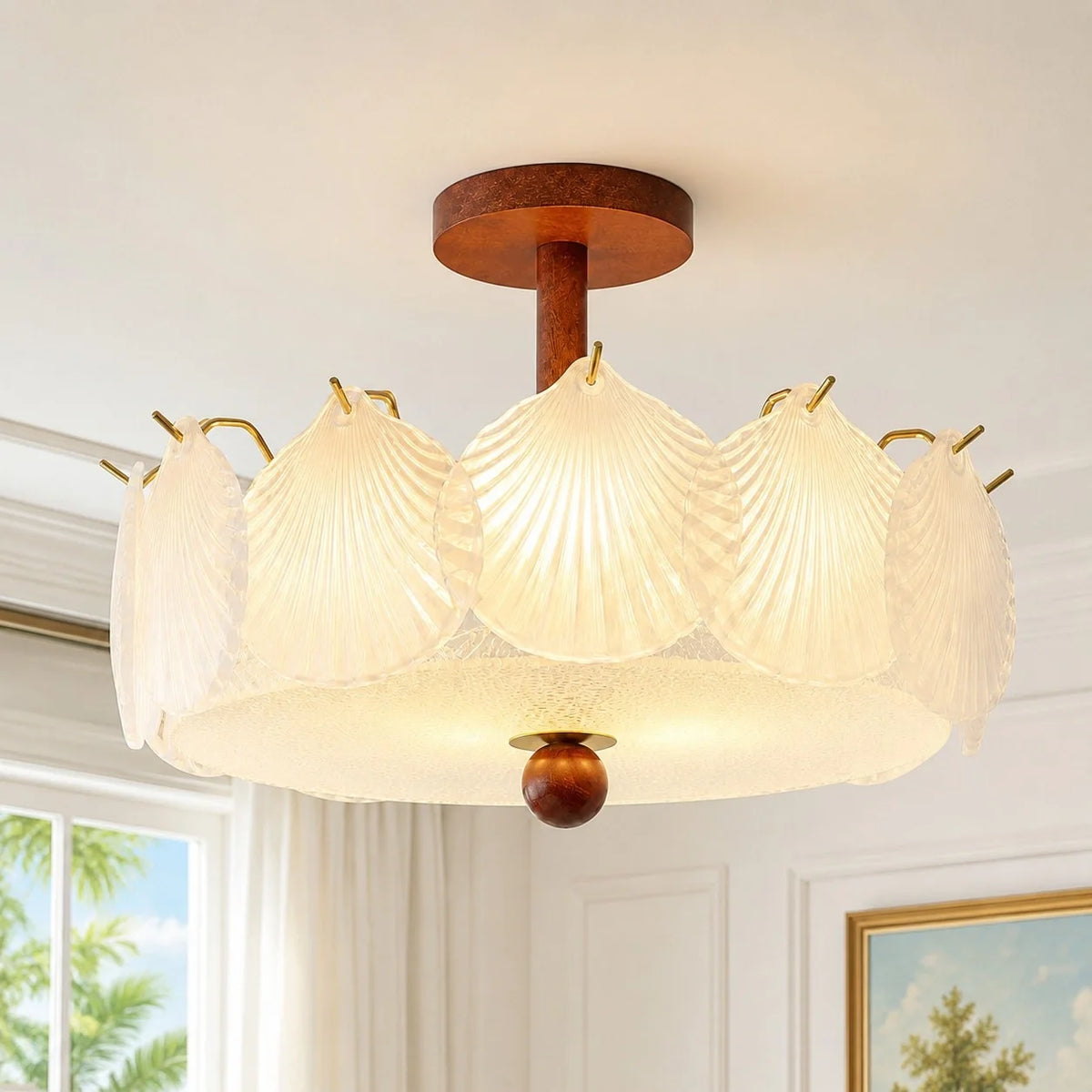 novin-french-vintage-glass-shell-ceiling-light