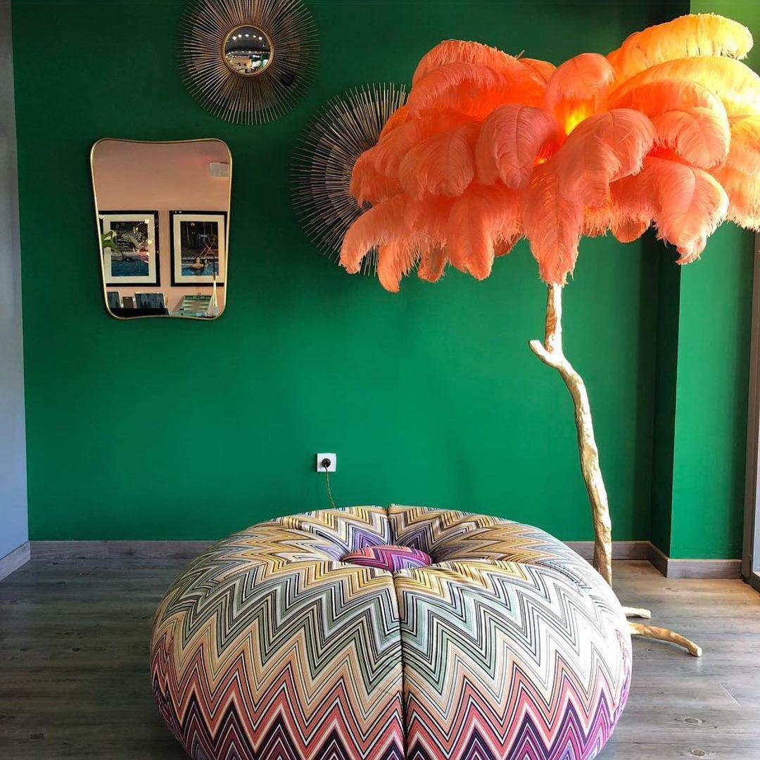 Ostrich Feather Floor Lamp