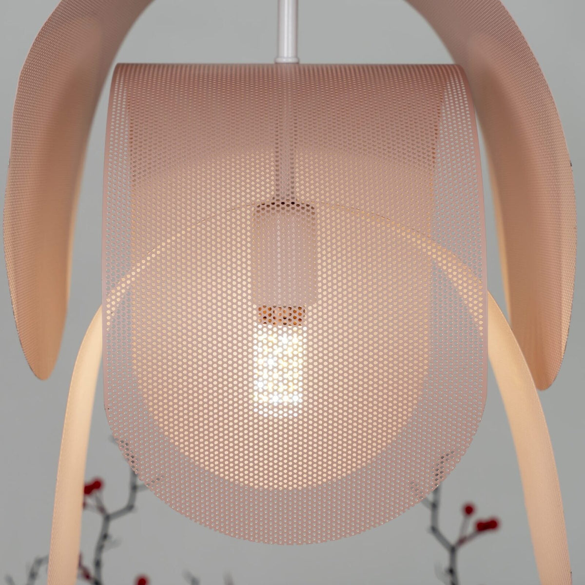 Metal Pendant Lamp with Perforated Shade