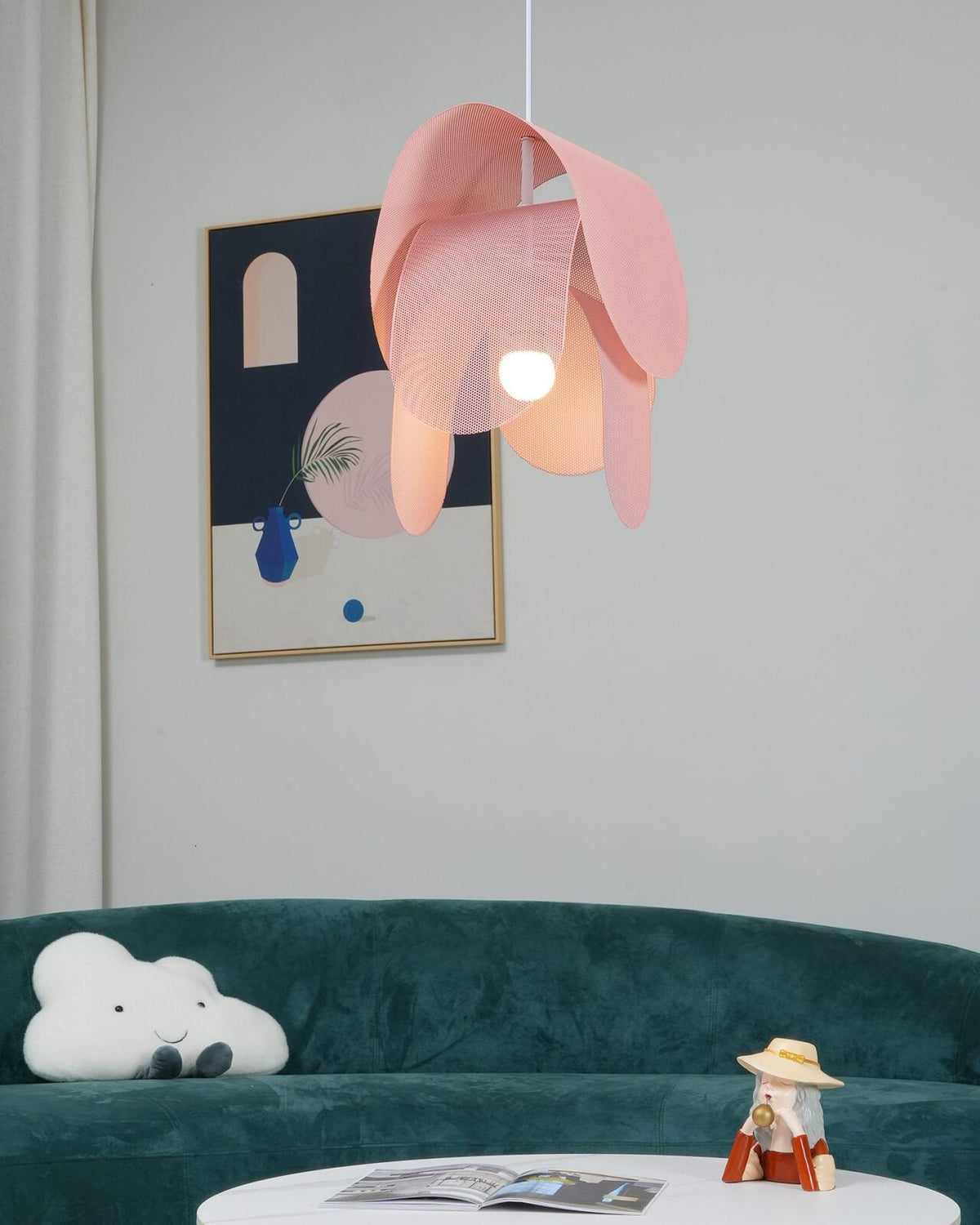 Metal Pendant Lamp with Perforated Shade