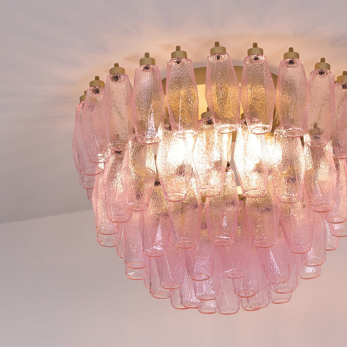 Poliedri Pink Ceiling Light