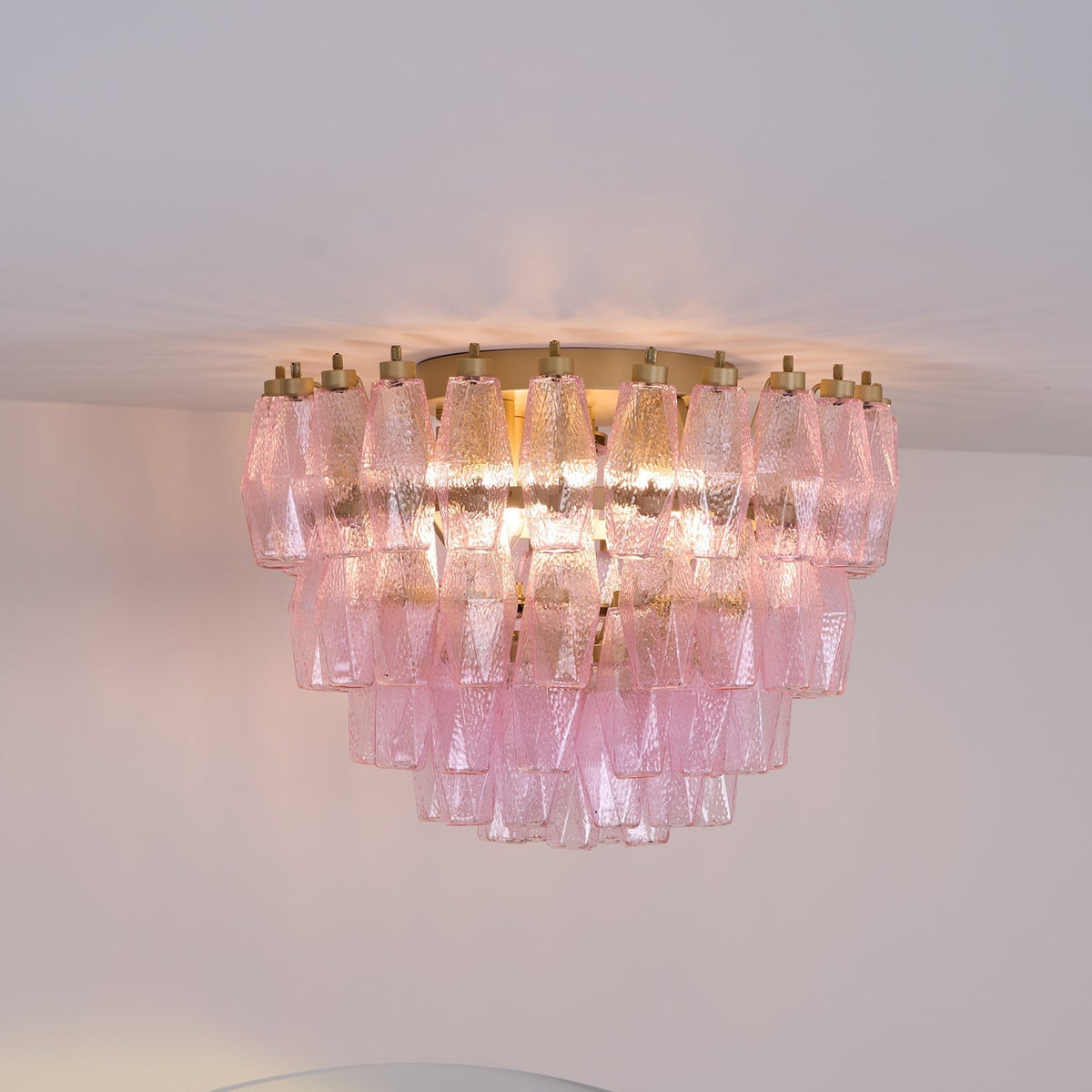 Poliedri Pink Ceiling Light
