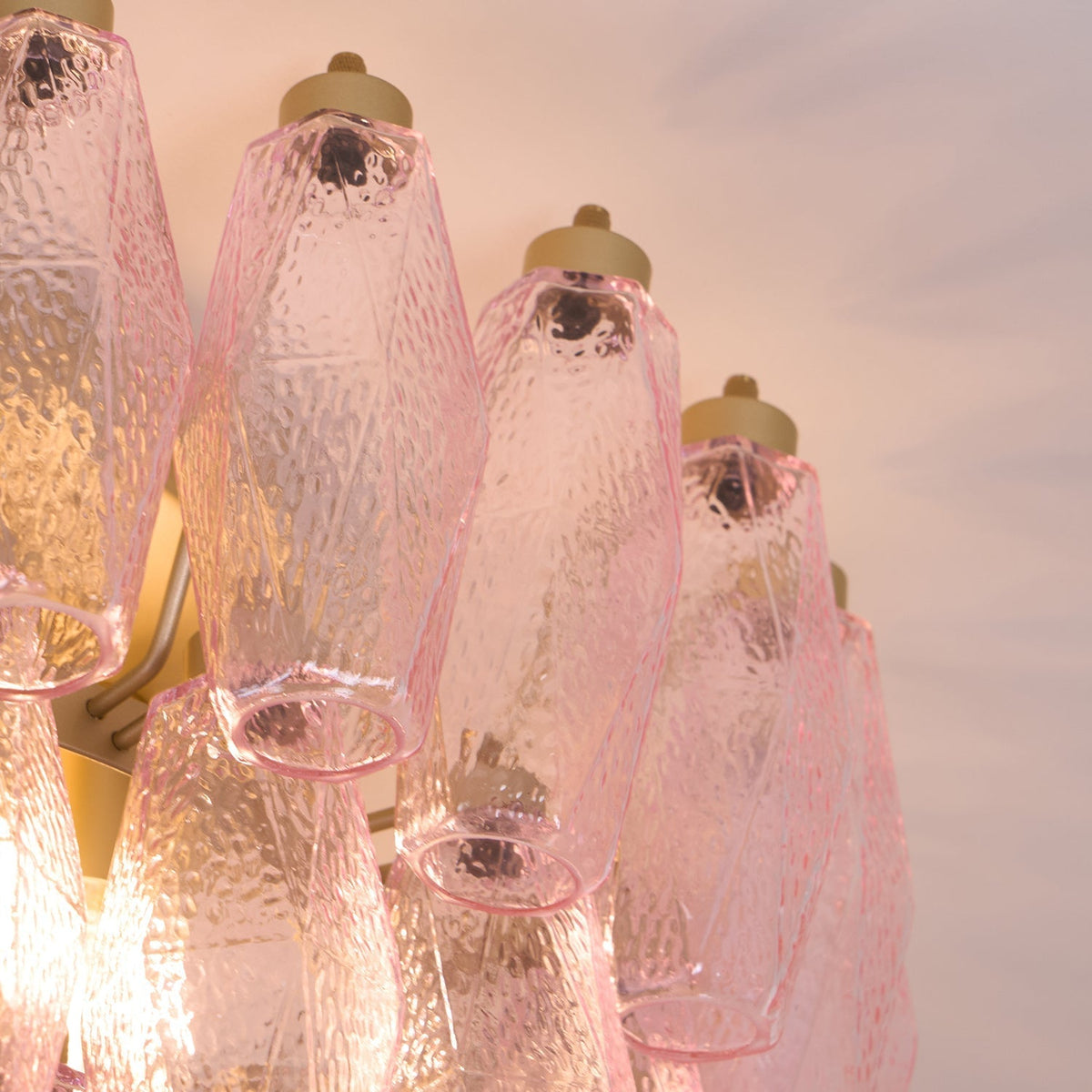 Poliedri Pink Ceiling Light